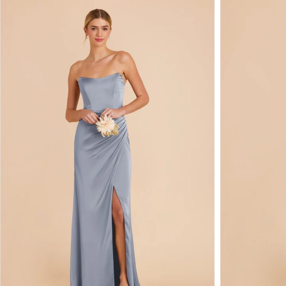 Birdy Grey Strapless Slate Blue Gown